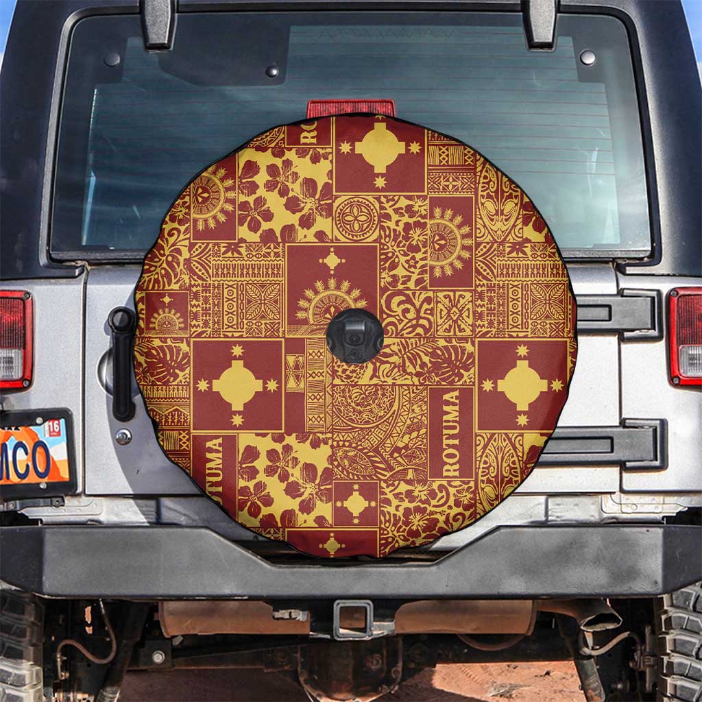 Rotuma Faiakse'ea 'e Kirisimasi Spare Tire Cover Pacific Patchwork Xmas Vibes LT9 Red - Polynesian Pride
