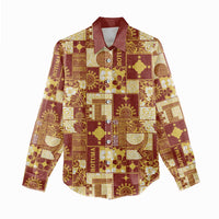 Rotuma Faiakse'ea 'e Kirisimasi Women Casual Shirt Pacific Patchwork Xmas Vibes LT9 - Polynesian Pride
