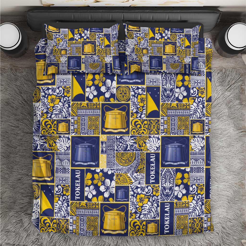 Tokelau Manuia te Kilihimahi Bedding Set Pacific Patchwork Xmas Vibes LT9 Blue - Polynesian Pride