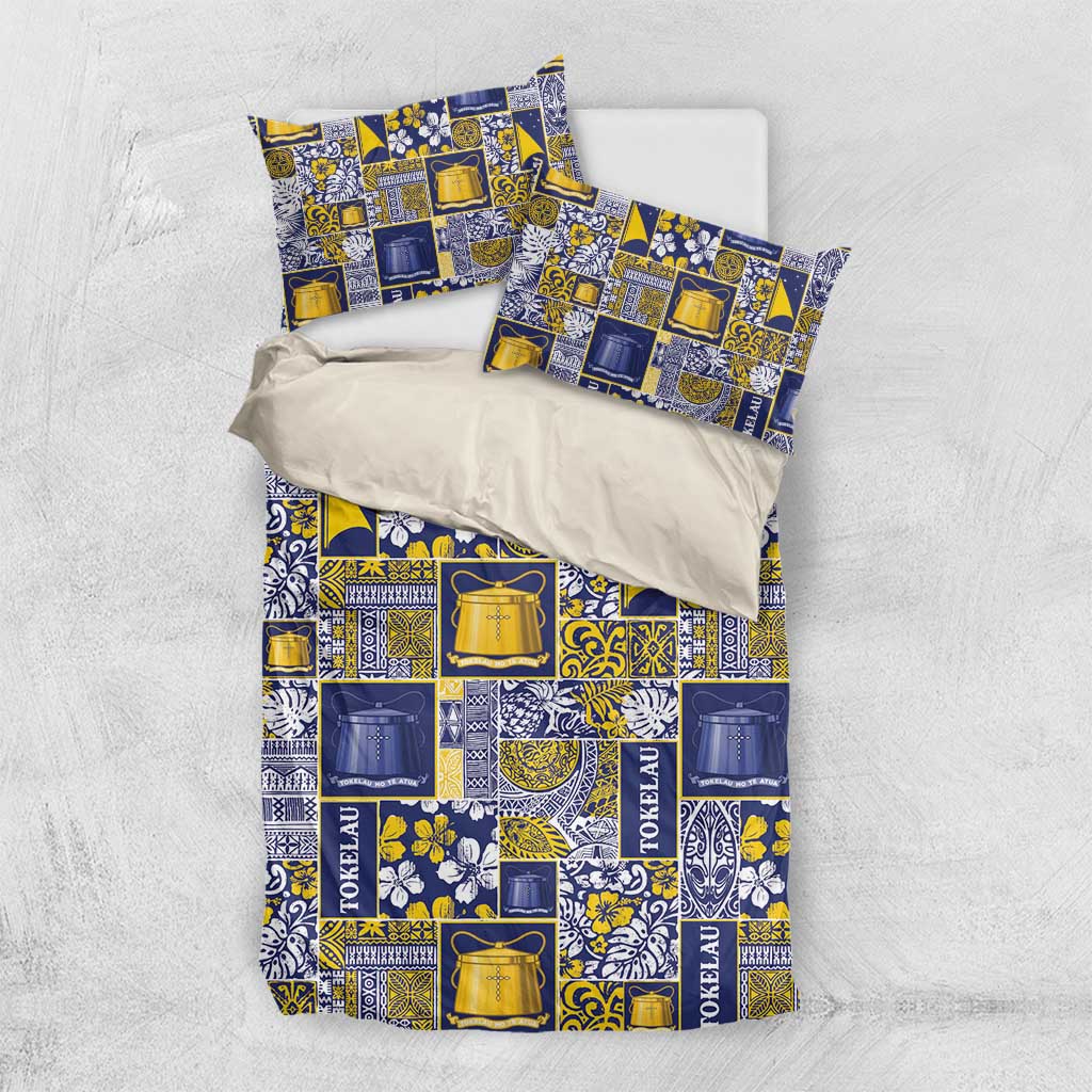 Tokelau Manuia te Kilihimahi Bedding Set Pacific Patchwork Xmas Vibes LT9 US Twin 172cm x 218cm Blue - Polynesian Pride