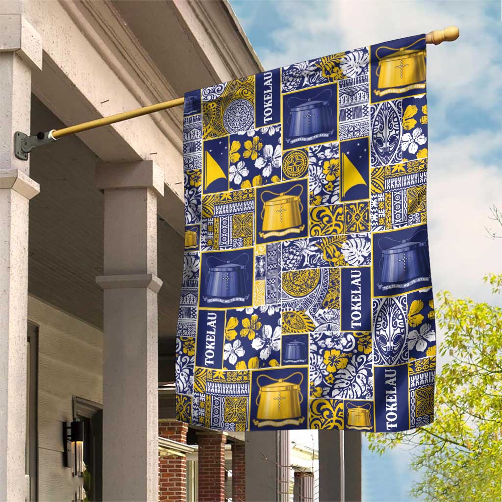 Tokelau Manuia te Kilihimahi Garden Flag Pacific Patchwork Xmas Vibes LT9 House Flag Blue - Polynesian Pride