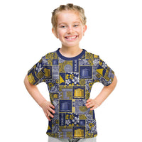 Tokelau Manuia te Kilihimahi Kid T Shirt Pacific Patchwork Xmas Vibes LT9 Blue - Polynesian Pride