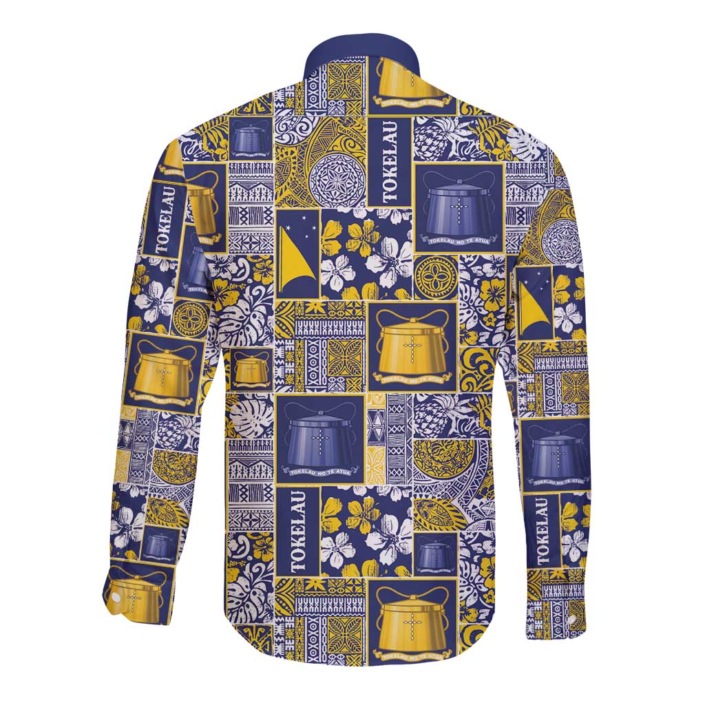 Tokelau Manuia te Kilihimahi Long Sleeve Button Shirt Pacific Patchwork Xmas Vibes LT9 - Polynesian Pride