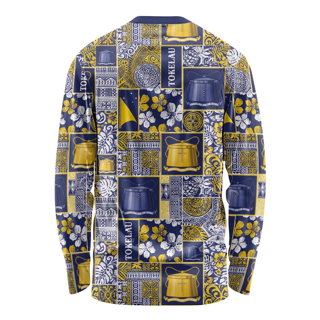 Tokelau Manuia te Kilihimahi Long Sleeve Shirt Pacific Patchwork Xmas Vibes LT9 - Polynesian Pride