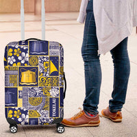 Tokelau Manuia te Kilihimahi Luggage Cover Pacific Patchwork Xmas Vibes LT9 Blue - Polynesian Pride