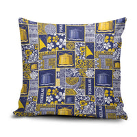 Tokelau Manuia te Kilihimahi Pillow Cover Pacific Patchwork Xmas Vibes LT9 Blue - Polynesian Pride