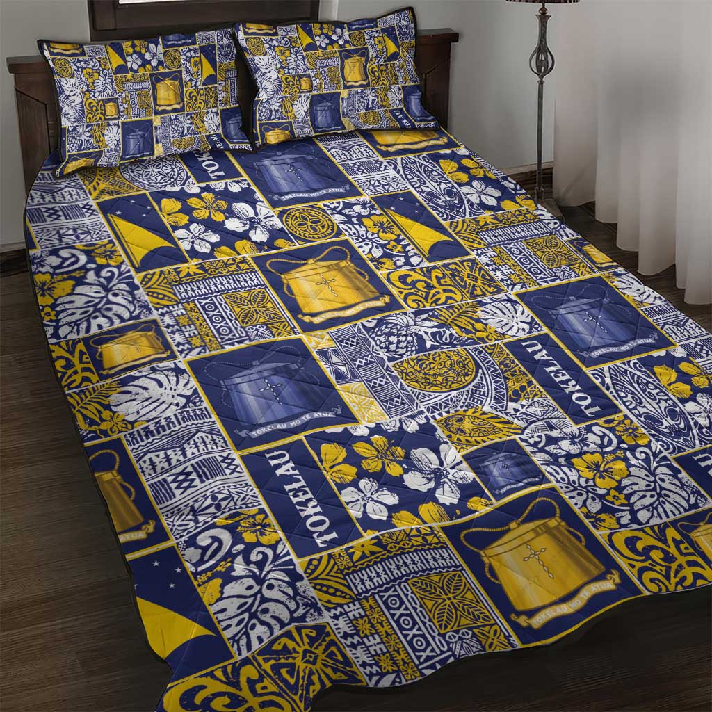 Tokelau Manuia te Kilihimahi Quilt Bed Set Pacific Patchwork Xmas Vibes LT9 Blue - Polynesian Pride