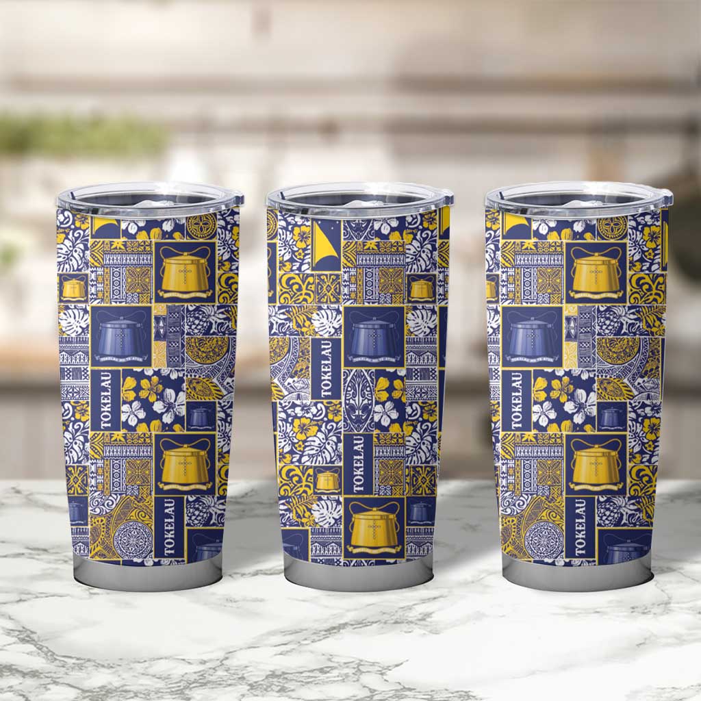 Tokelau Manuia te Kilihimahi Tumbler Cup Pacific Patchwork Xmas Vibes LT9 - Polynesian Pride