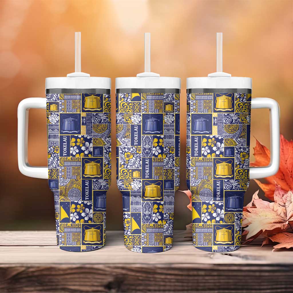 Tokelau Manuia te Kilihimahi Tumbler With Handle Pacific Patchwork Xmas Vibes LT9 - Polynesian Pride