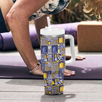 Tokelau Manuia te Kilihimahi Tumbler With Handle Pacific Patchwork Xmas Vibes LT9 - Polynesian Pride