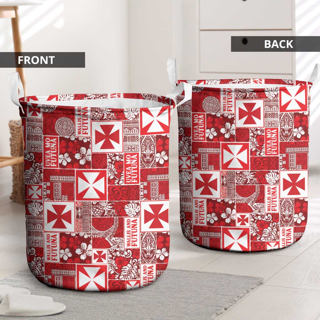 Wallis Et Futuna Kilisimasi Fiefia Laundry Basket Pacific Patchwork Xmas Vibes LT9 - Polynesian Pride