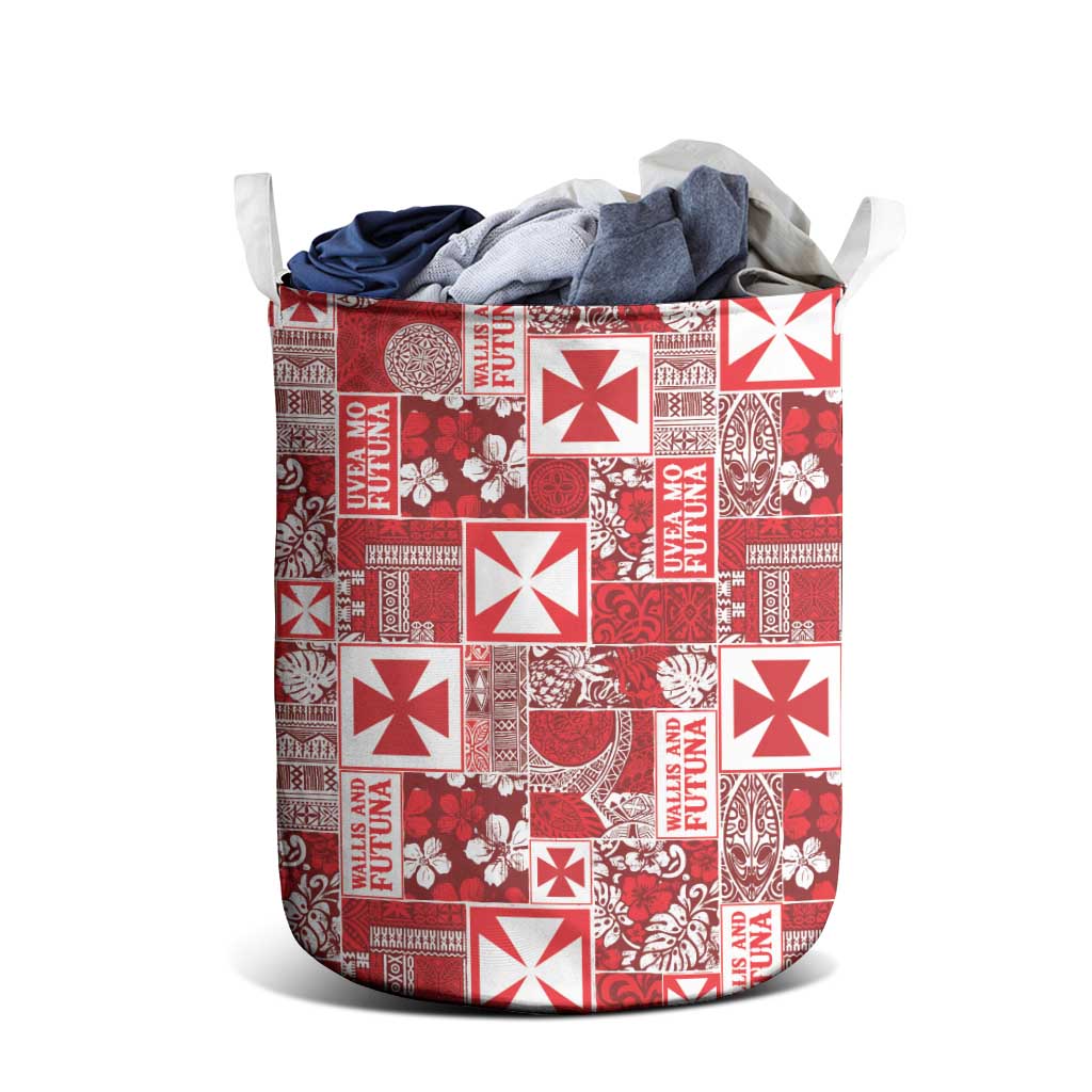 Wallis Et Futuna Kilisimasi Fiefia Laundry Basket Pacific Patchwork Xmas Vibes LT9 - Polynesian Pride