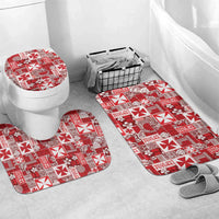 Wallis Et Futuna Kilisimasi Fiefia Bathroom Set Pacific Patchwork Xmas Vibes LT9 Mat Set Only (3 pcs) One Size Red - Polynesian Pride