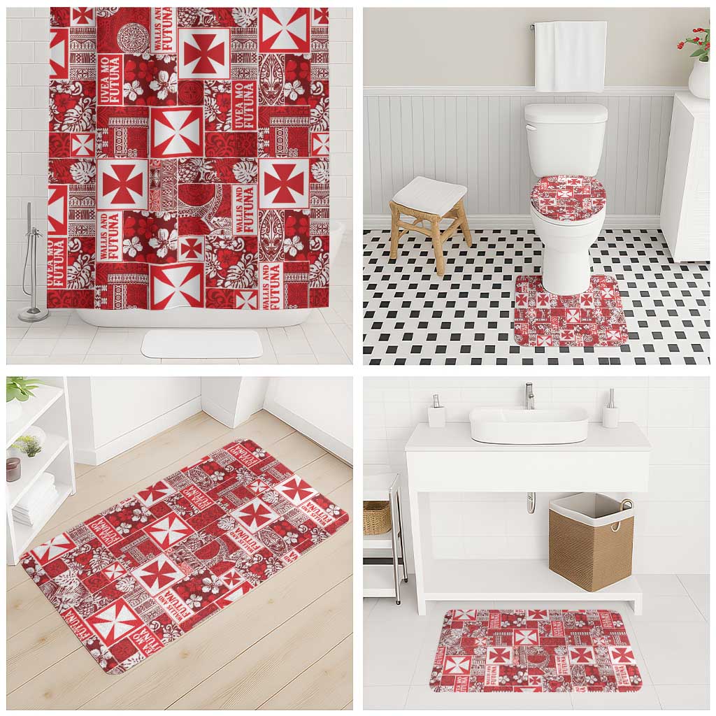 Wallis Et Futuna Kilisimasi Fiefia Bathroom Set Pacific Patchwork Xmas Vibes LT9 - Polynesian Pride