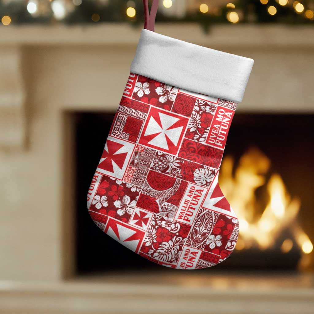 Wallis Et Futuna Kilisimasi Fiefia Christmas Stocking Pacific Patchwork Xmas Vibes LT9 Set of 2 Red - Polynesian Pride