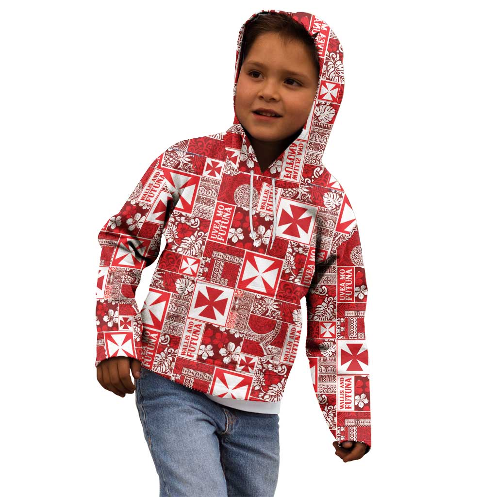 Wallis Et Futuna Kilisimasi Fiefia Kid Hoodie Pacific Patchwork Xmas Vibes LT9 - Polynesian Pride