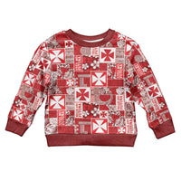 Wallis Et Futuna Kilisimasi Fiefia Kid Ugly Christmas Sweater Pacific Patchwork Xmas Vibes LT9 Kid Red - Polynesian Pride