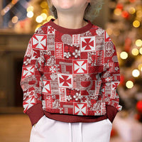Wallis Et Futuna Kilisimasi Fiefia Kid Ugly Christmas Sweater Pacific Patchwork Xmas Vibes LT9 - Polynesian Pride