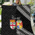 Fiji Tonga Coat of Arm Personalised Quilt With Masi Tapa and Tongan Ngatu Together LT9 Black - Polynesian Pride