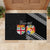 Fiji Tonga Coat of Arm Personalised Rubber Doormat With Masi Tapa and Tongan Ngatu Together LT9 - Polynesian Pride