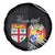 Fiji Tonga Coat of Arm Personalised Spare Tire Cover With Masi Tapa and Tongan Ngatu Together LT9 - Polynesian Pride