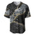 Polynesian Tribal Tattoo Baseball Jersey Dark Marble Pattern