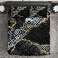 Polynesian Tribal Tattoo Bedding Set Dark Marble Pattern LT9 Black - Polynesian Pride