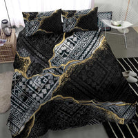 Polynesian Tribal Tattoo Bedding Set Dark Marble Pattern LT9 - Polynesian Pride