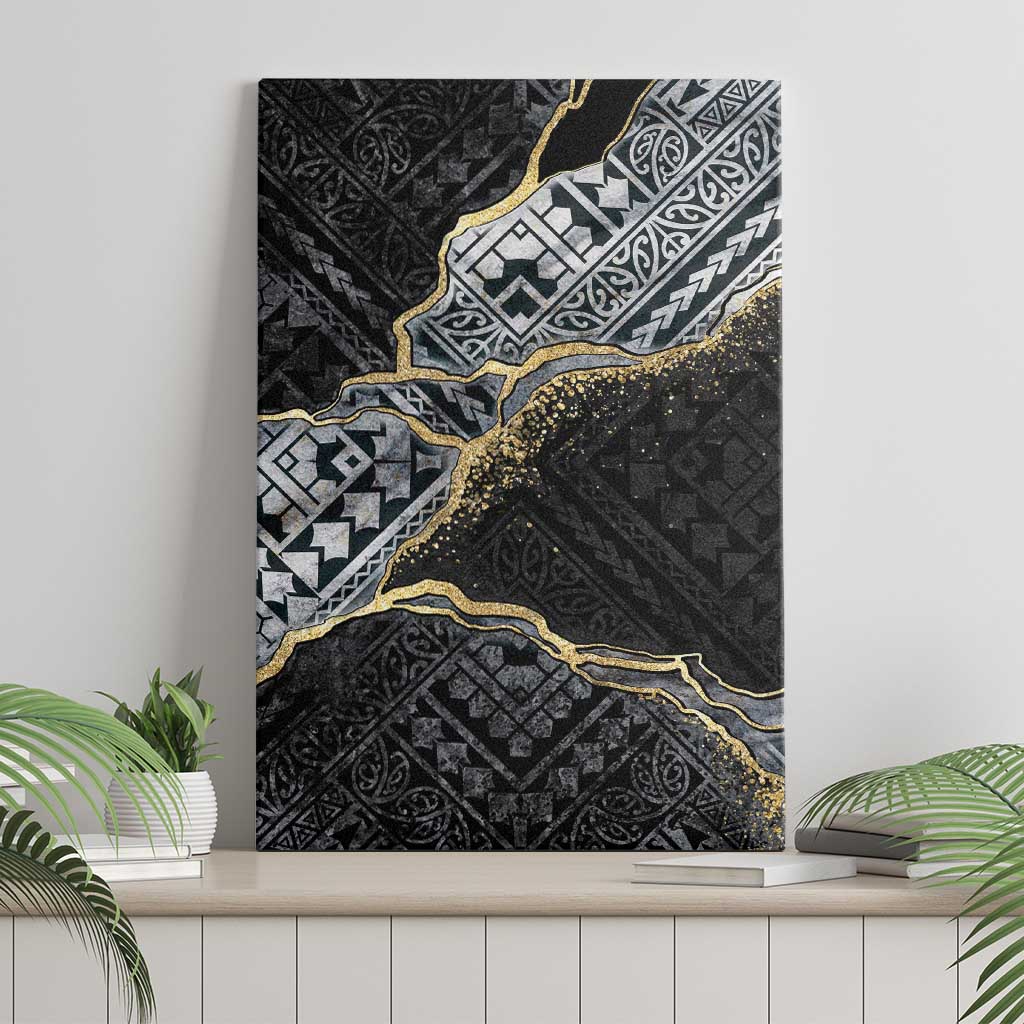 Polynesian Tribal Tattoo Canvas Wall Art Dark Marble Pattern LT9 - Polynesian Pride
