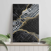 Polynesian Tribal Tattoo Canvas Wall Art Dark Marble Pattern LT9 - Polynesian Pride