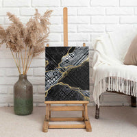 Polynesian Tribal Tattoo Canvas Wall Art Dark Marble Pattern LT9 - Polynesian Pride