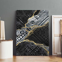 Polynesian Tribal Tattoo Canvas Wall Art Dark Marble Pattern LT9 - Polynesian Pride