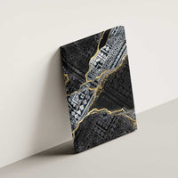 Polynesian Tribal Tattoo Canvas Wall Art Dark Marble Pattern LT9 - Polynesian Pride