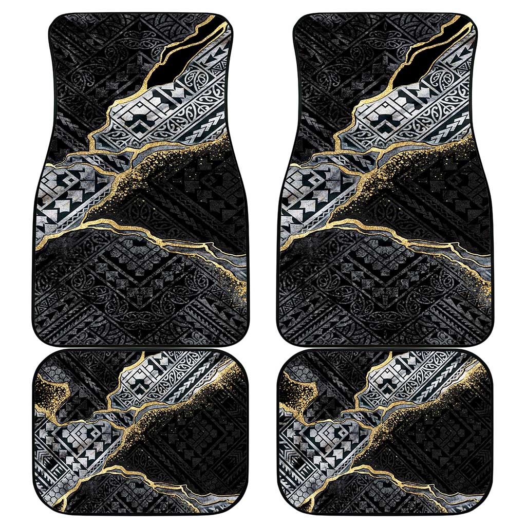 Polynesian Tribal Tattoo Car Mats Dark Marble Pattern LT9 - Polynesian Pride
