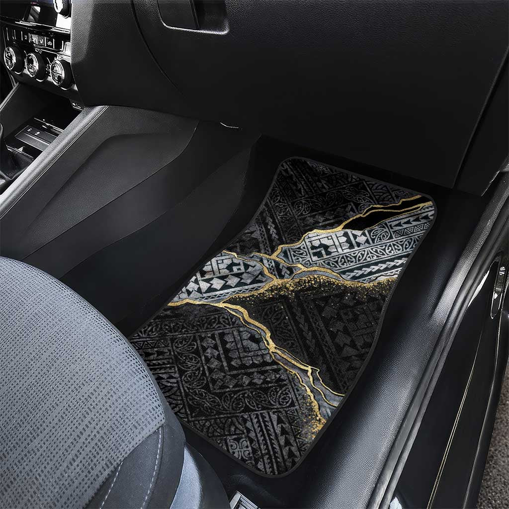 Polynesian Tribal Tattoo Car Mats Dark Marble Pattern LT9 - Polynesian Pride
