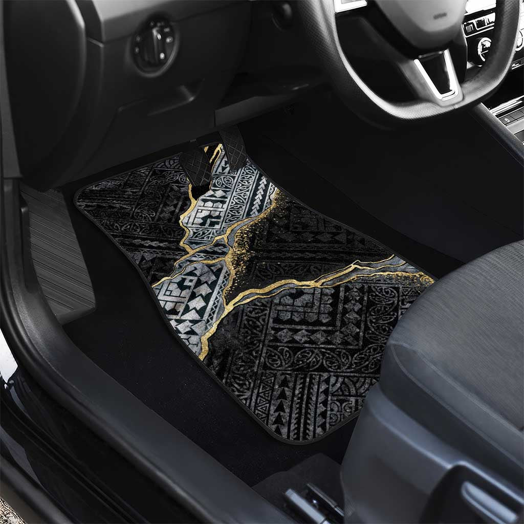 Polynesian Tribal Tattoo Car Mats Dark Marble Pattern LT9 - Polynesian Pride