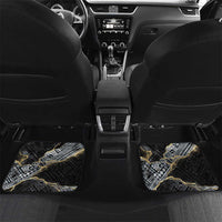 Polynesian Tribal Tattoo Car Mats Dark Marble Pattern LT9 Set 2pcs - Back Black - Polynesian Pride