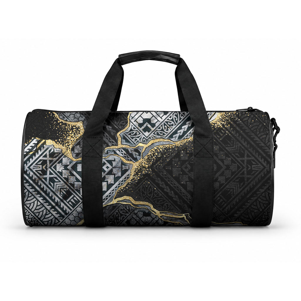 Polynesian Tribal Tattoo Duffle Bag Dark Marble Pattern LT9 One size Black - Polynesian Pride