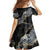 Polynesian Tribal Tattoo Family Matching Mermaid Dress and Hawaiian Shirt Dark Marble Pattern