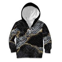 Polynesian Tribal Tattoo Kid Hoodie Dark Marble Pattern LT9 Zip Hoodie Black - Polynesian Pride