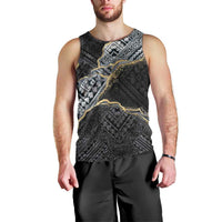 Polynesian Tribal Tattoo Men Tank Top Dark Marble Pattern LT9 - Polynesian Pride
