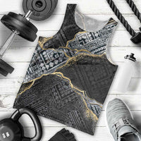 Polynesian Tribal Tattoo Men Tank Top Dark Marble Pattern LT9 - Polynesian Pride