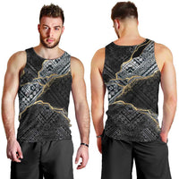Polynesian Tribal Tattoo Men Tank Top Dark Marble Pattern LT9 - Polynesian Pride