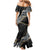 Polynesian Tribal Tattoo Mermaid Dress Dark Marble Pattern