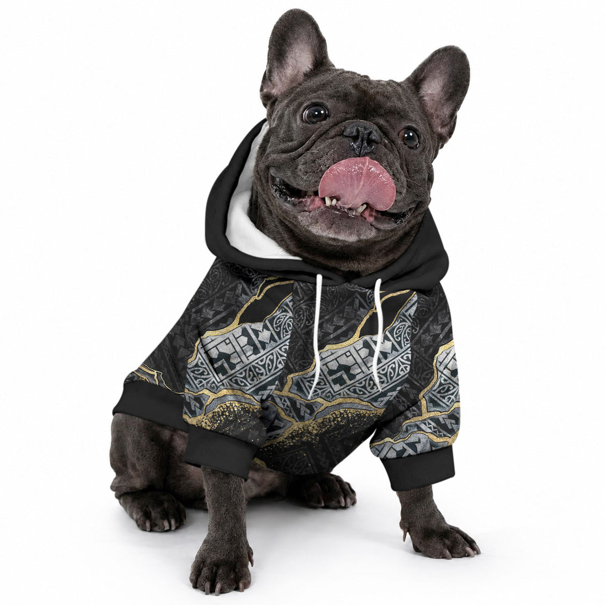 Polynesian Tribal Tattoo Pet Hoodie Dark Marble Pattern LT9 - Polynesian Pride