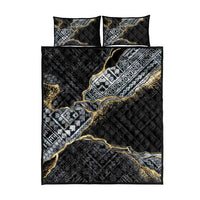 Polynesian Tribal Tattoo Quilt Bed Set Dark Marble Pattern LT9 - Polynesian Pride