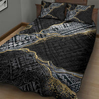 Polynesian Tribal Tattoo Quilt Bed Set Dark Marble Pattern LT9 - Polynesian Pride