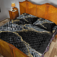 Polynesian Tribal Tattoo Quilt Bed Set Dark Marble Pattern LT9 - Polynesian Pride