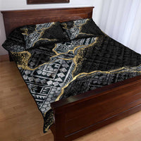 Polynesian Tribal Tattoo Quilt Bed Set Dark Marble Pattern LT9 - Polynesian Pride