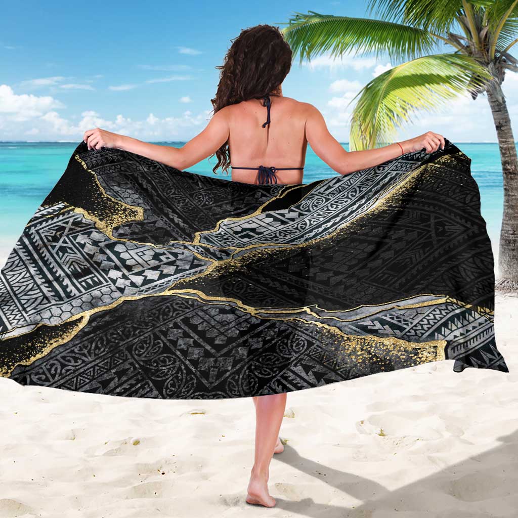 Polynesian Tribal Tattoo Sarong Dark Marble Pattern LT9 - Polynesian Pride